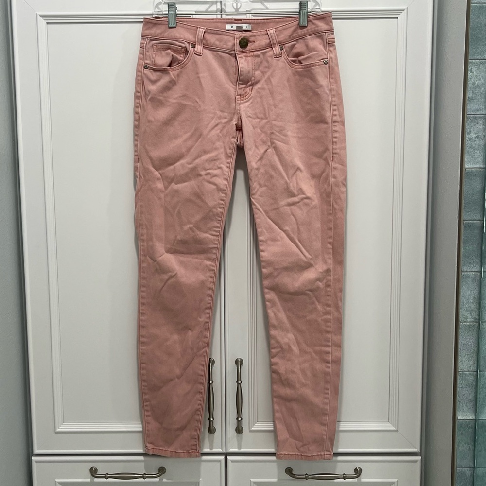 CAbi Light Pink Low Rise Skinny Jeans